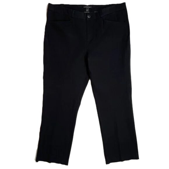 Banana Republic Black Stretch Twill Ankle Crop Pants Size 12 - Picture 3 of 13